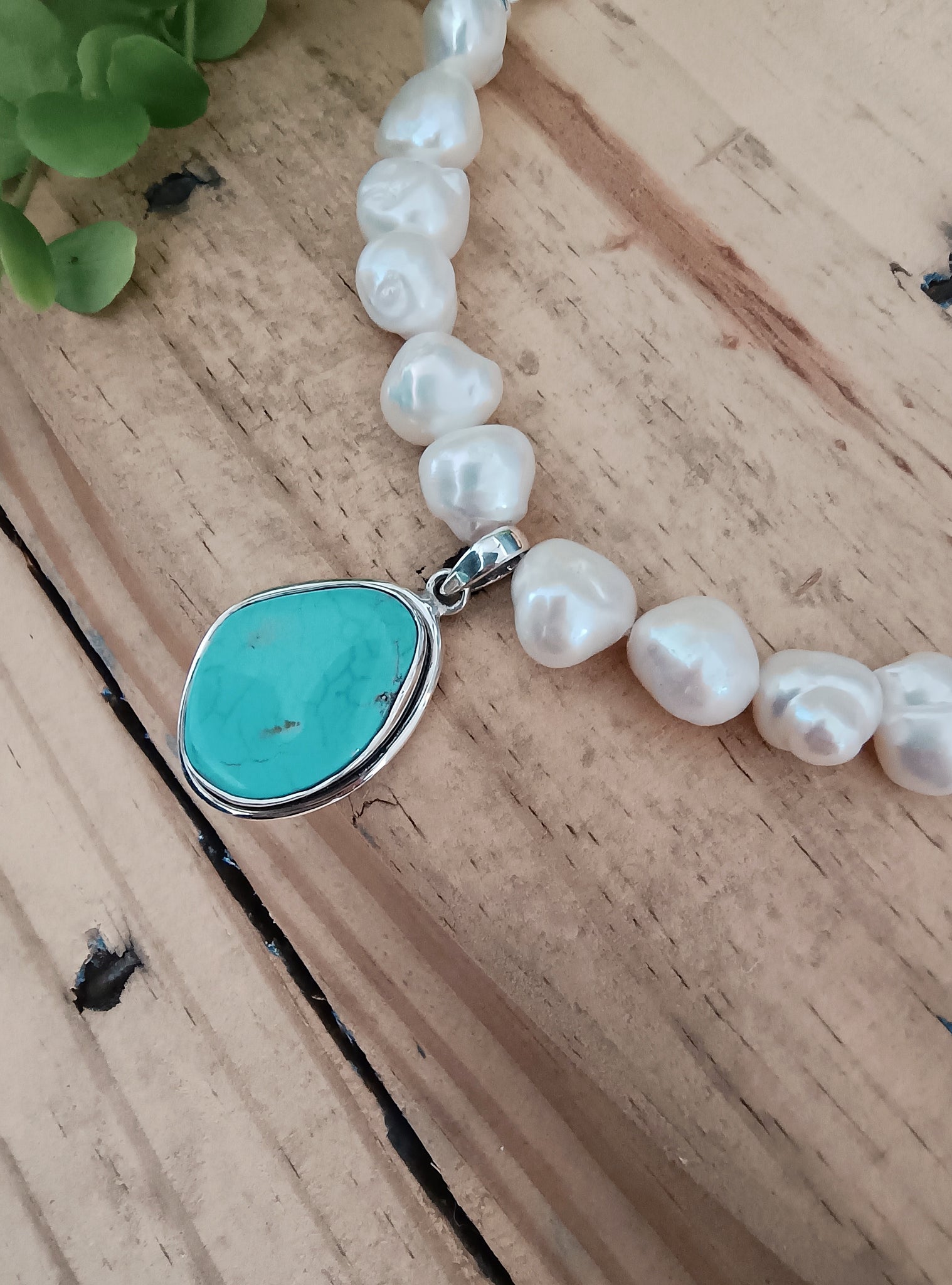 Turquoise & Freshwater Pearl Necklace