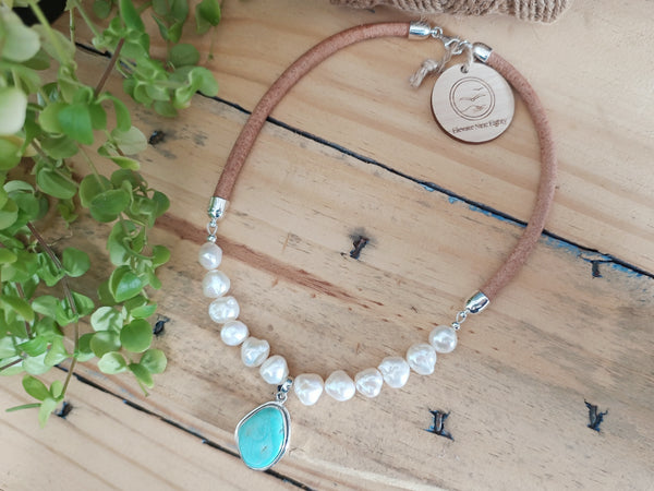 Turquoise & Freshwater Pearl Necklace